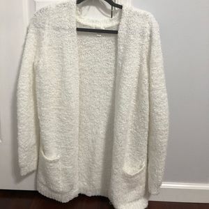 Fuzzy White Cardigan